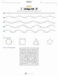 Vista previa de la hoja de trabajo imprimible de Código QR