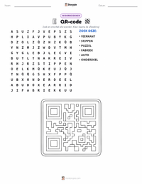 QR-code afdrukbare werkblad voorbeeld