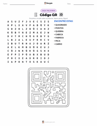 Prévia da folha de atividades imprimível Código QR