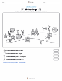 Aperçu de la feuille de travail imprimable Sèche-linge