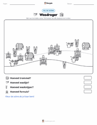 Wasdroger afdrukbare werkblad voorbeeld