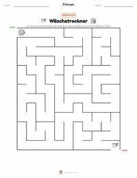 Wäschetrockner druckbare Arbeitsblatt Vorschau