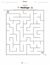 Wasdroger afdrukbare werkblad voorbeeld