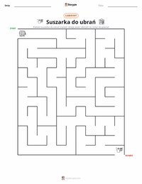 Podgląd drukowalnego arkusza ćwiczeń Suszarka do ubrań