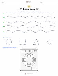 Aperçu de la feuille de travail imprimable Sèche-linge