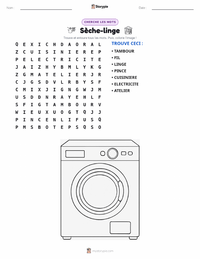 Aperçu de la feuille de travail imprimable Sèche-linge