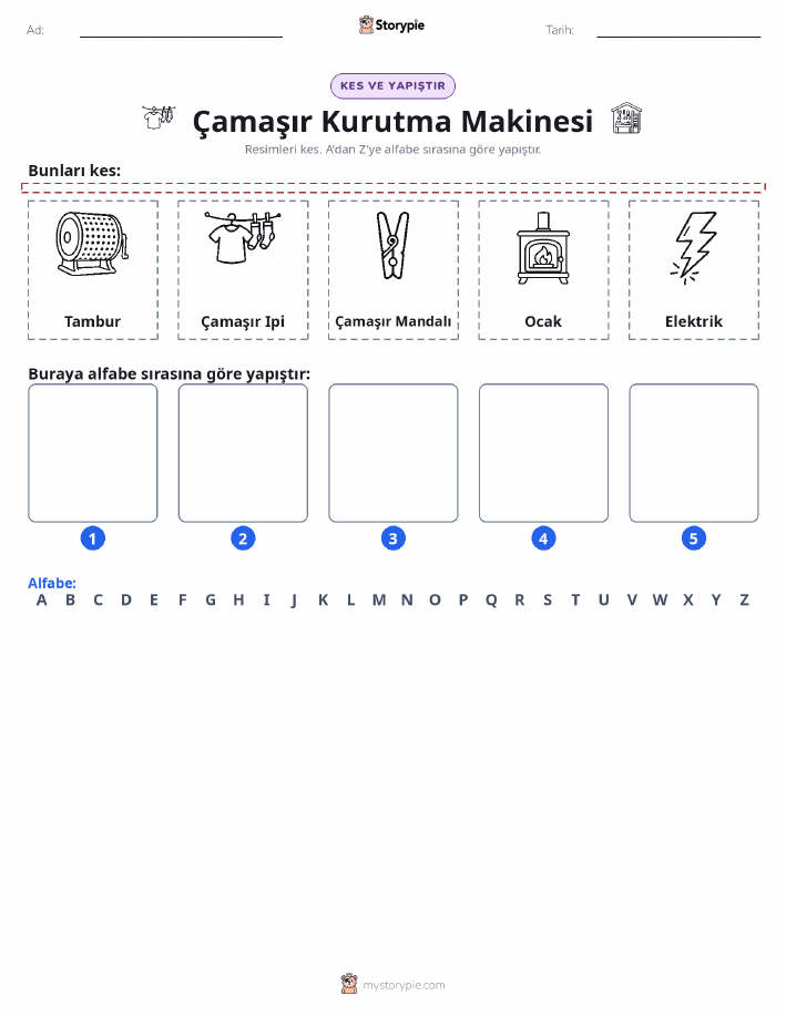Kes & Yapıştır Alfabe