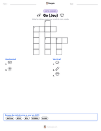 Aperçu de la feuille de travail imprimable Go (Jeu)