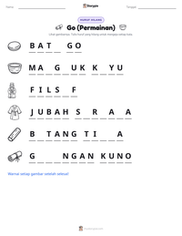Prabaca lembar kerja cetak Go (Permainan)