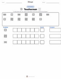 Touchscreen afdrukbare werkblad voorbeeld