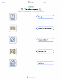 Touchscreen afdrukbare werkblad voor kinderen