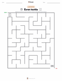 Aperçu de la feuille de travail imprimable Écran tactile