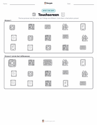 Touchscreen printable worksheet preview