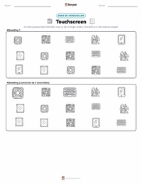 Touchscreen afdrukbare werkblad voorbeeld