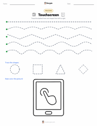 Touchscreen printable worksheet preview