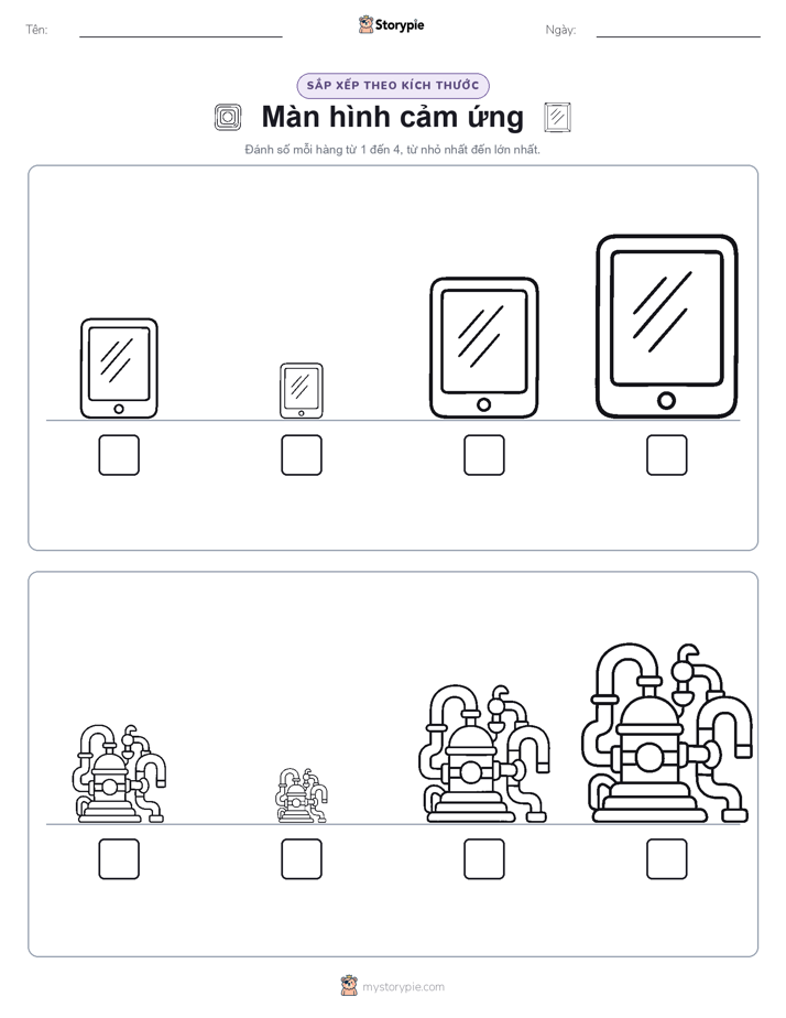Thứ Tự Kích Thước
