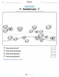 Contact Lens printable worksheet preview
