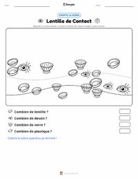 Aperçu de la feuille de travail imprimable Lentille de contact