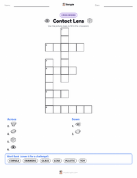 Contact Lens printable worksheet preview