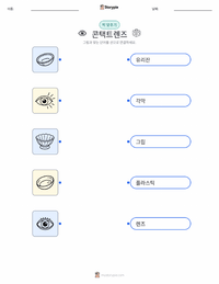 콘택트 렌즈 인쇄 가능한 워크시트 미리보기