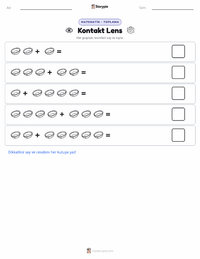 Kontakt Lens yazdırılabilir çalışma sayfası önizlemesi