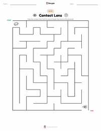 Contact Lens printable worksheet preview