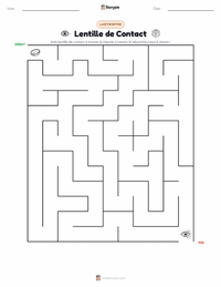 Aperçu de la feuille de travail imprimable Lentille de contact