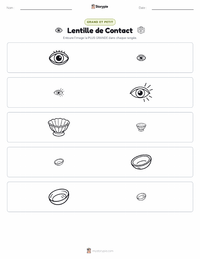 Aperçu de la feuille de travail imprimable Lentille de contact