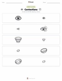 Contactlens afdrukbare werkblad voorbeeld