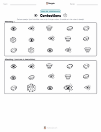 Contactlens afdrukbare werkblad voorbeeld
