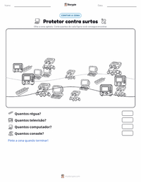 Prévia da folha de atividades imprimível Protetor de Surto