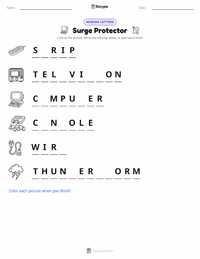 Surge Protector printable worksheet preview