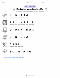 Vista previa de la hoja de trabajo imprimible de Protector de Sobretensión