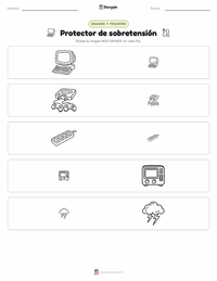 Vista previa de la hoja de trabajo imprimible de Protector de Sobretensión