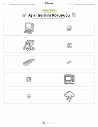 Aşırı Gerilim Koruyucu yazdırılabilir çalışma sayfası önizlemesi