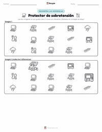 Vista previa de la hoja de trabajo imprimible de Protector de Sobretensión