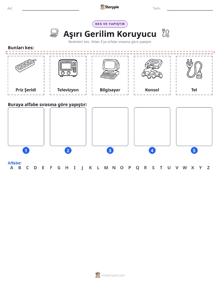 Kes & Yapıştır Alfabe