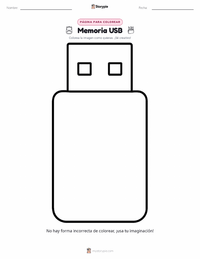 Página para colorear de Memoria USB para niños