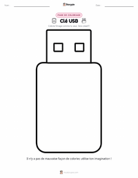 Page de coloriage Clé USB pour les enfants