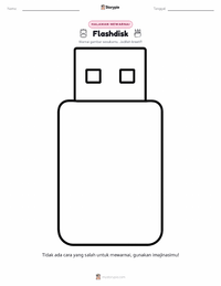 Halaman mewarnai Flash Drive untuk anak-anak