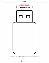 Pagina da colorare di Chiavetta USB per bambini
