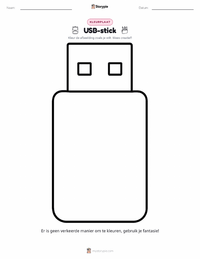 USB-stick kleurplaat voor kinderen