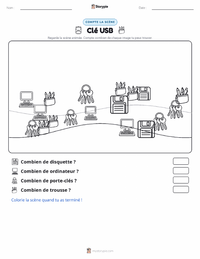 Aperçu de la feuille de travail imprimable Clé USB