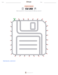 Aperçu de la feuille de travail imprimable Clé USB