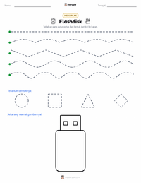 Prabaca lembar kerja cetak Flash Drive