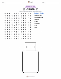 Aperçu de la feuille de travail imprimable Clé USB