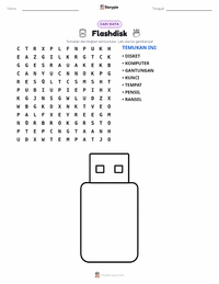 Prabaca lembar kerja cetak Flash Drive