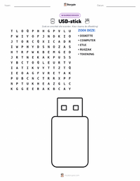USB-stick afdrukbare werkblad voorbeeld