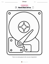 Hard Disk Drive coloring page for kids