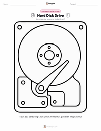 Halaman mewarnai Hard Disk Drive untuk anak-anak
